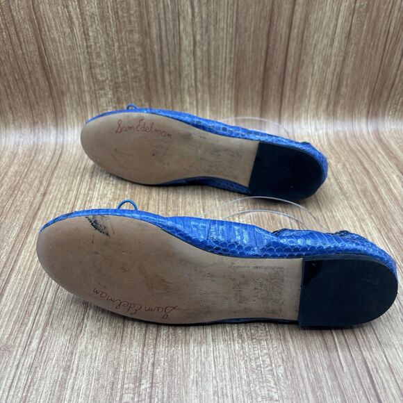 Sam Edelman Womens Leather Snakeskin Print Felicia Slip-on Ballet Flats Gray 7.5 - Picture 7 of 9